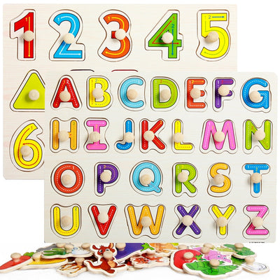 Fidtoy Puzzles en bois Jouet éducatif pour jeunes enfants