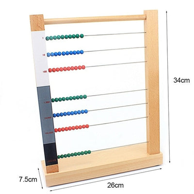 Compteur Abaque en bois Fidtoy, jouet Montessori pour les maths