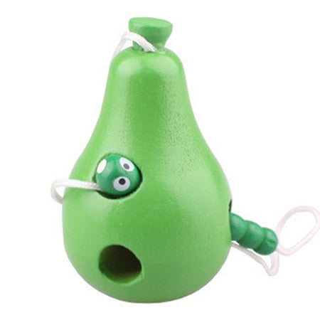 ✅ Montessori Educational Wooden Toys - "Worm eat Fruit"