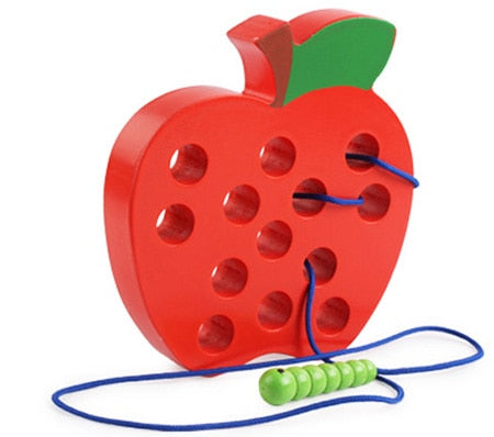 ✅ Montessori Educational Wooden Toys - "Worm eat Fruit"
