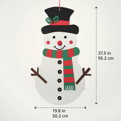 Fidtoy Christmas Snowman Wall Activity Toy for Toddlers – Felt Holiday Decoration Play Set