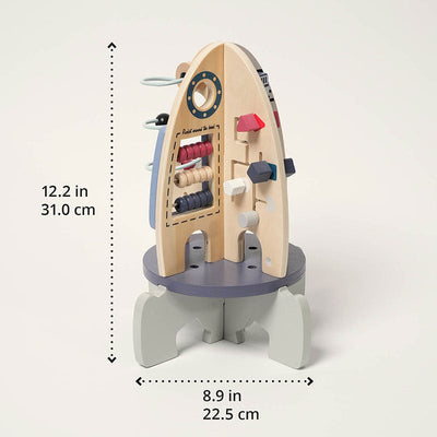 Fidtoy Cohete de madera para actividades para niños pequeños – Juguete de aprendizaje STEM multiactividad para mayores de 1 año