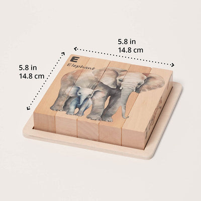Fidtoy Puzzle en bois animaux pour bébés – Jouet éducatif rotatif 4 en 1 à partir de 2 ans