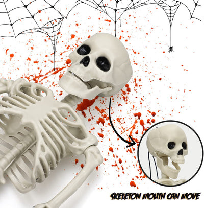 Fidtoy Decoraciones Esqueletos Articulados de Halloween, Set de 2