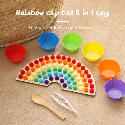 Rainbow Pom Pom Sorting Activity - Sensory Fine Motor Activity for Toddlers
