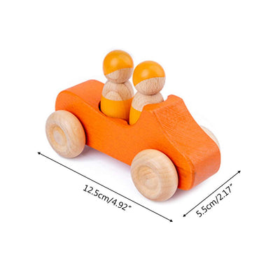 Fidtoy 10 Piece Wooden Rainbow Car Set -Open ended wooden toys