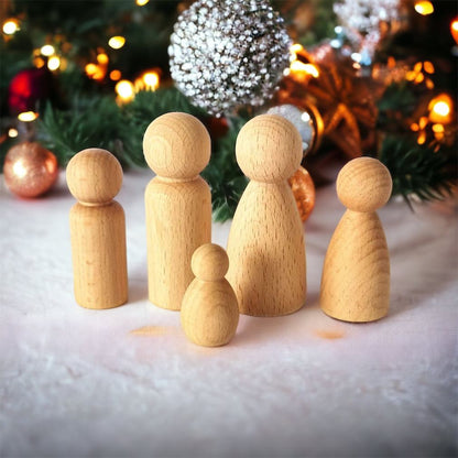 Family Set of 5 Loose Parts Father Mother Brother Sister Child