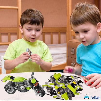 Architect Bricks Toy Set – Highway Cruiser 3-in-1 Building Kit (129+ Pcs) | Bacha Toys