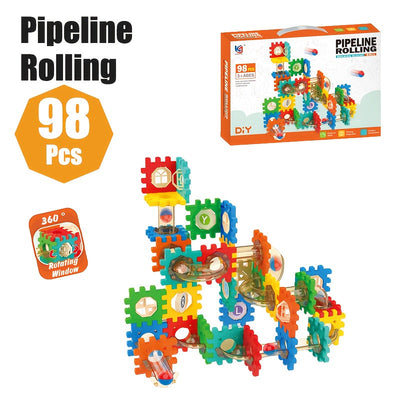 Pipeline Rolling Ball Building Blocks – Jeu de construction créatif 98 pièces - Bacha Toys