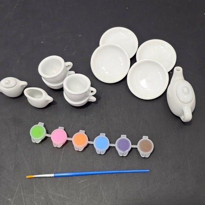 Painted Tea Set – Design Your Own Style | 18-Piece Creative Play Set | Bacha Toys