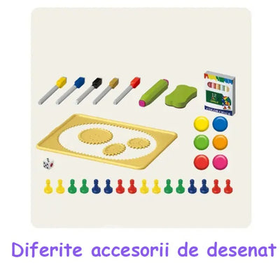 46 pièces tableau de dessin pour enfants – Chevalet double face avec spirographe et accessoires de peinture | Bacha Toys