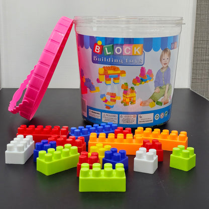 Building Blocks Basket – 110 Pcs Colorful Construction Set for Kids | Bacha Toys