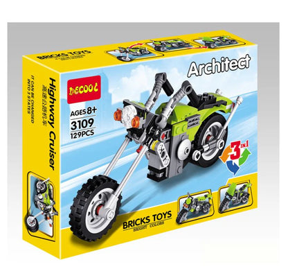 Architect Bricks Toy Set – Highway Cruiser 3-in-1 Building Kit (129+ Pcs) | Bacha Toys