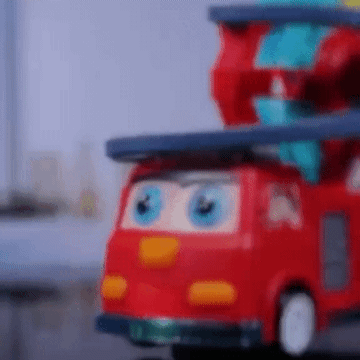 Wagon de Pompier Rail Canard Toboggan Pivotant | Jouet Musical et Lumineux pour Enfants - Jouets Bacha