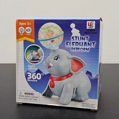 Éléphant mignon jouet rotatif à 360° – Musique et lumières amusantes pour enfants | Bacha Toys