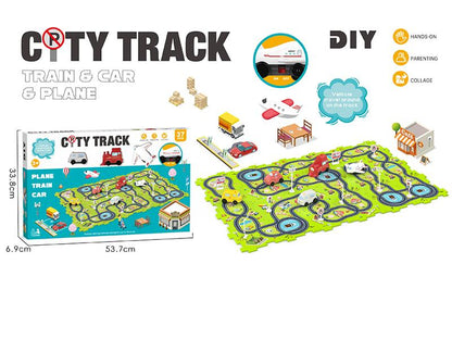 City Track Train – 18 Pcs Playset - Bacha Toys