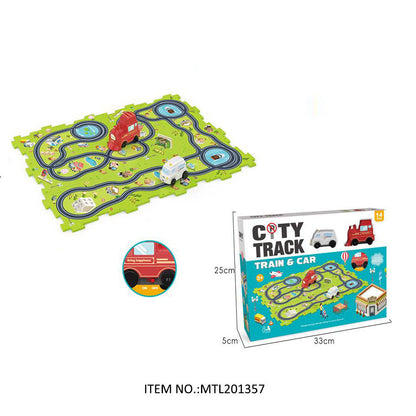 City Track Train – 18 Pcs Playset - Bacha Toys