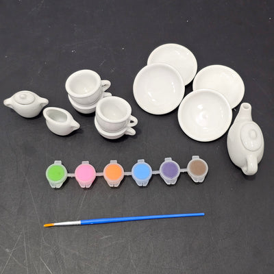 Painted Tea Set – Design Your Own Style | 18-Piece Creative Play Set | Bacha Toys