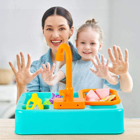 Electric Dishwasher Kitchen Sink Toy Set with Running Water | Bacha Toys