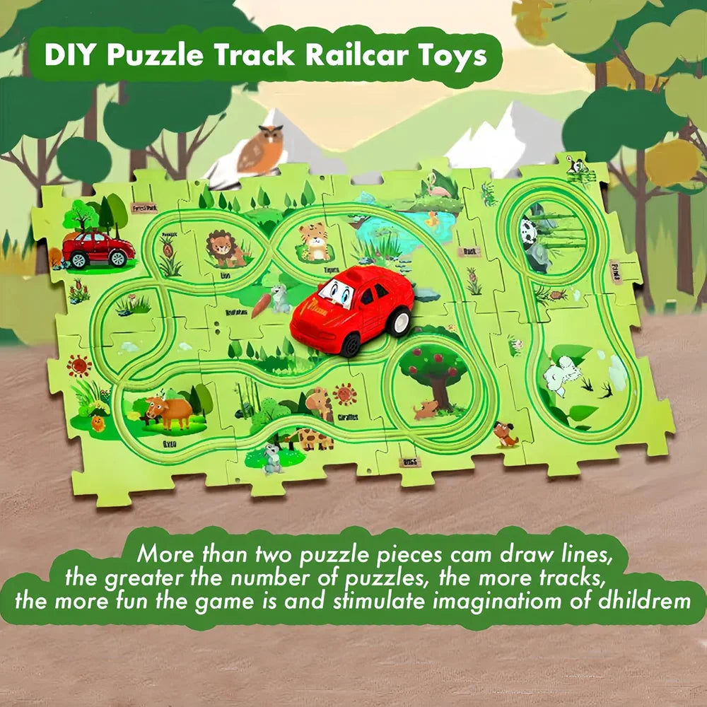 Rail Puzzle Car Track Game | Fun Activity Toy for Kids - Bacha Toys