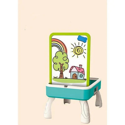 Fidtoy 3 In 1 Multifunctional Briefcase Building Blocks Table, Plastic Portable Building Table and Drawing Board Set, Fine Motor Creative Play Toy Ages 3+