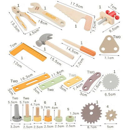 Wooden Kids Tool Bench – Montessori Pretend Play Workbench Set with Tools & Gears | STEM Fine Motor Skills Toy by Eduspark Toys