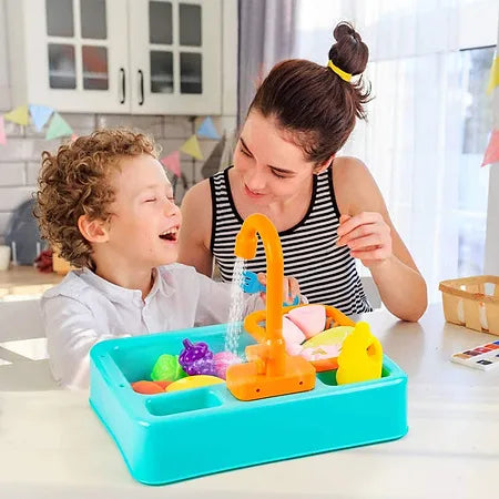 Electric Dishwasher Kitchen Sink Toy Set with Running Water | Bacha Toys