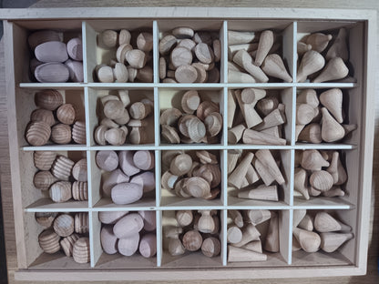 Wooden Rainbow Colour Mandala Loose Parts Set Assorted Styles