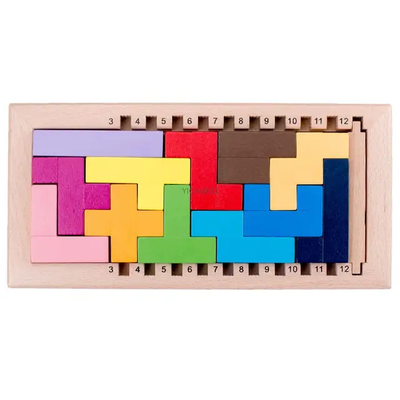 Fidtoy Puzzle Tetris en bois pour enfants