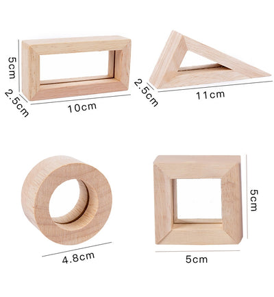 Blocs sensoriels Montessori en bois avec miroir – Lot de 10 pièces