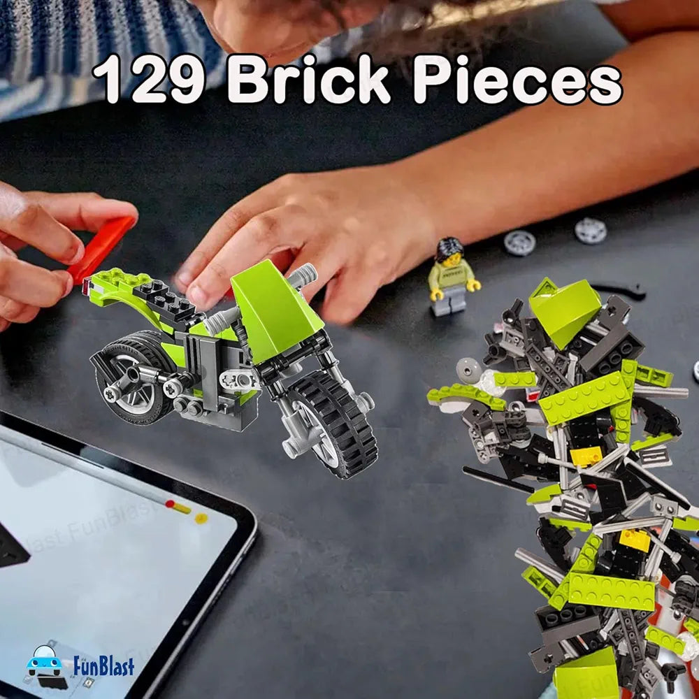Architect Bricks Toy Set – Highway Cruiser 3-in-1 Building Kit (129+ Pcs) | Bacha Toys