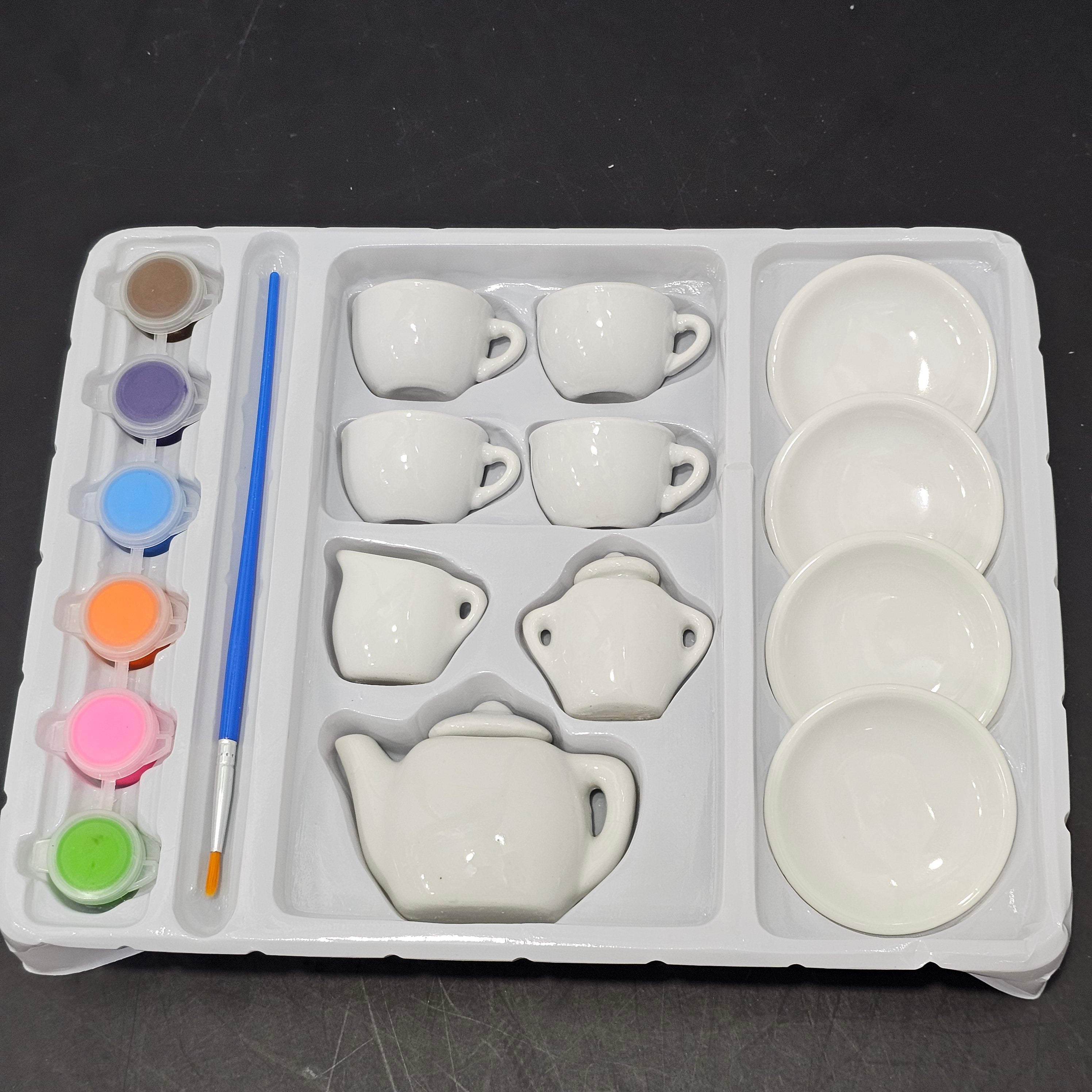 Painted Tea Set – Design Your Own Style | 18-Piece Creative Play Set | Bacha Toys
