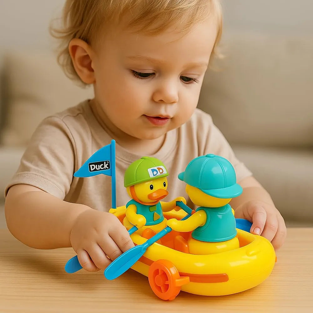 Bump & Go Duck Boat Toy with Music & Lights | Bacha Toys