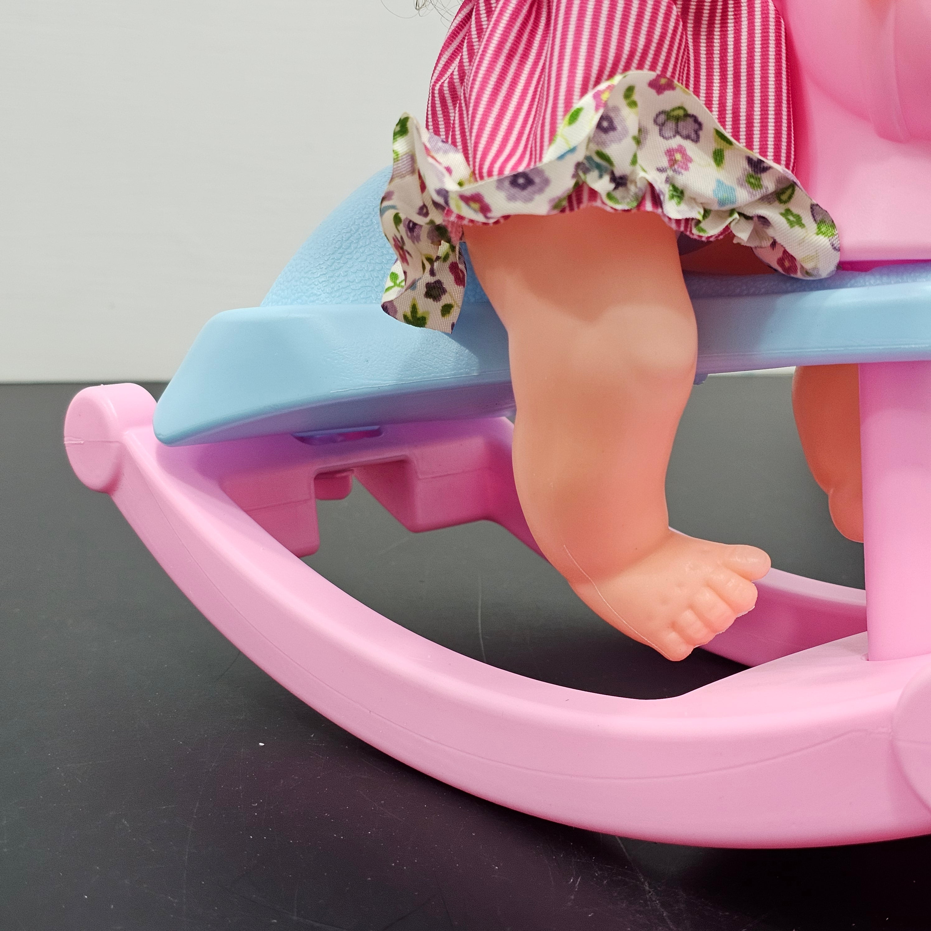 Cute Fun Doll with Rocking Horse – 12 Sounds, Drinking Bottle, Flexible Hands & Interactive Play | Bacha Toys