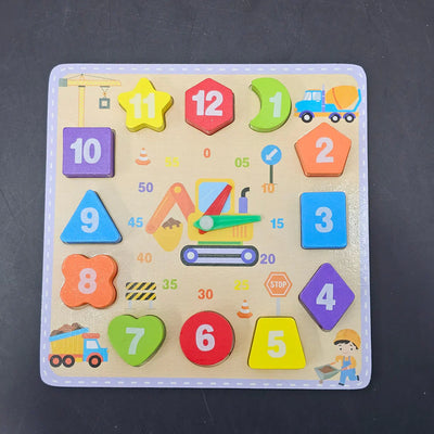 Horloge en bois avec des blocs – Jouet éducatif | Bacha Toys