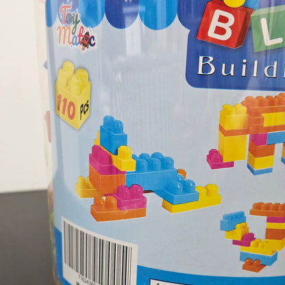 Building Blocks Basket – 110 Pcs Colorful Construction Set for Kids | Bacha Toys
