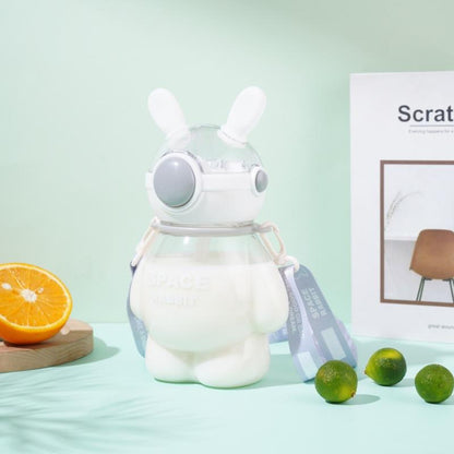 800ml Space Rabbit Bunny Water Bottle | Cute & Leak-Proof Hydration Bottle – Bacha Toys