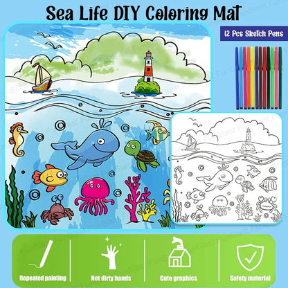 Kids’ Painting Mat with Colors – Easy Washable & Reusable | Bacha Toys