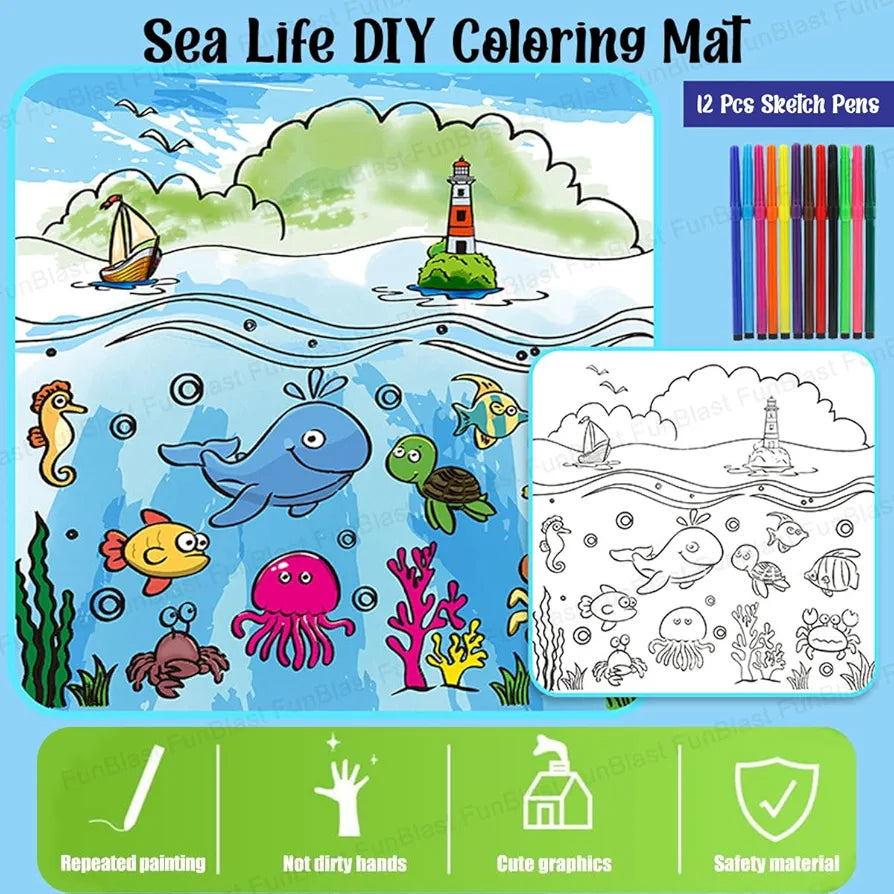 Kids’ Painting Mat with Colors – Easy Washable & Reusable | Bacha Toys