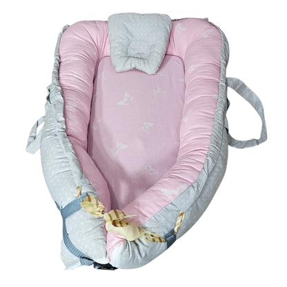 Baby Bedset with Rattles & Head Cushion – Cotton Fabric | Comfortable & Safe | Bacha Toys