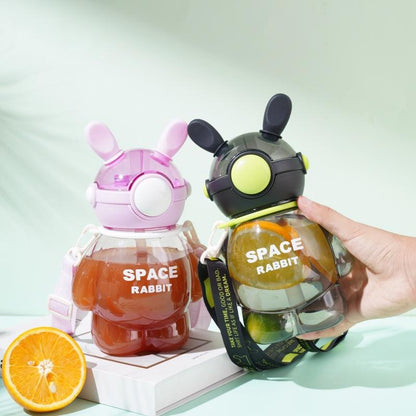 800ml Space Rabbit Bunny Water Bottle | Cute & Leak-Proof Hydration Bottle – Bacha Toys