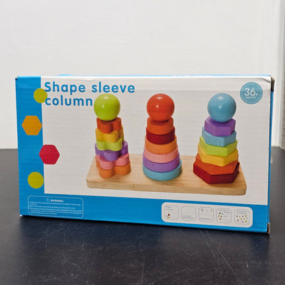 Wooden Shape Shelves Column – Montessori Activity Toy for Kids | Bacha Toys
