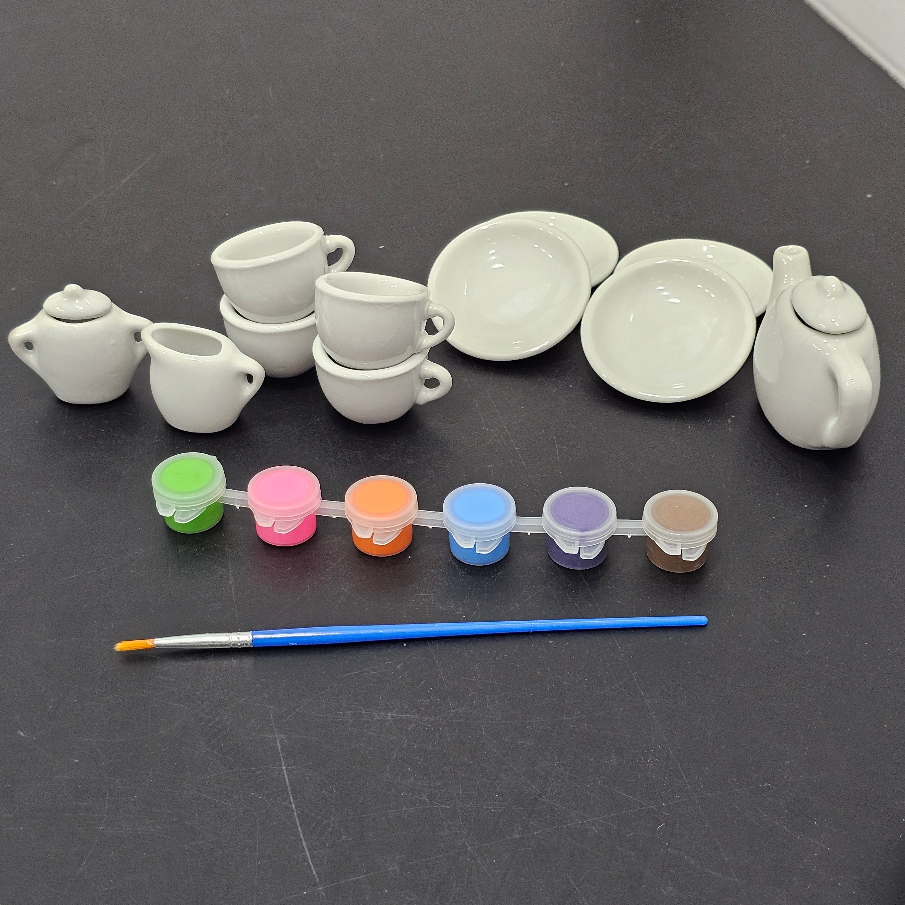 Painted Tea Set – Design Your Own Style | 18-Piece Creative Play Set | Bacha Toys