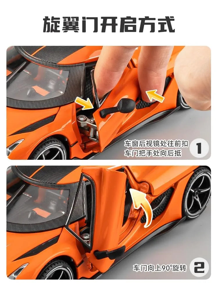 Koenigsegg Jesko 1:24 Scale Die-Cast Model Car – Pull-Back, Sound, Light & Atomization Function | Bacha Toys