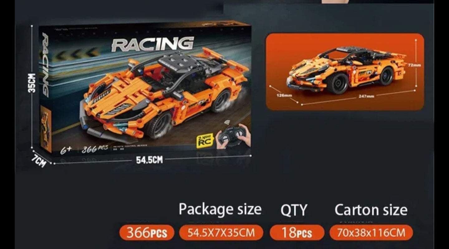 Remote Control Sports Car Building Block Set – 2.4 GHz, 366 Pieces | Bacha Toys