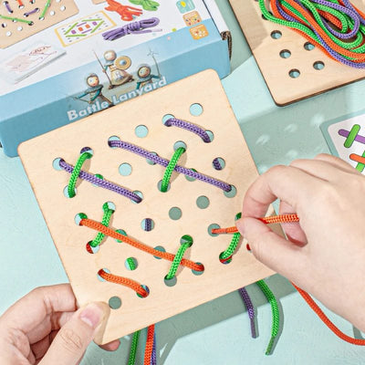 Jeu de correspondance de formes Montessori avec cordes – Activité de motricité fine et de discrimination visuelle pour les enfants d'âge préscolaire