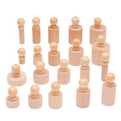 Cilindros de Colores con Botón Montessori
