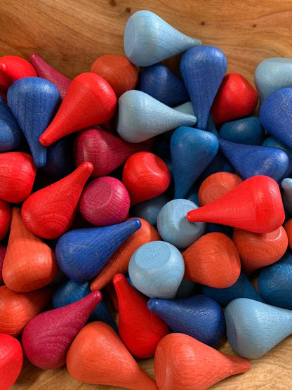 Wooden Rainbow Colour Mandala Loose Parts Set Assorted Styles