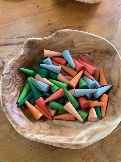 Wooden Rainbow Colour Mandala Loose Parts Set Assorted Styles