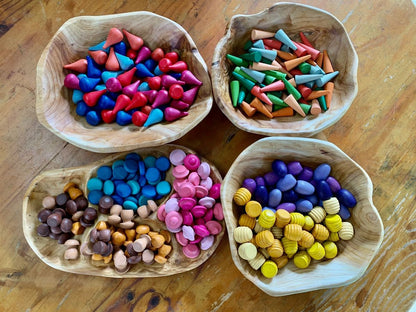 Wooden Rainbow Colour Mandala Loose Parts Set Assorted Styles